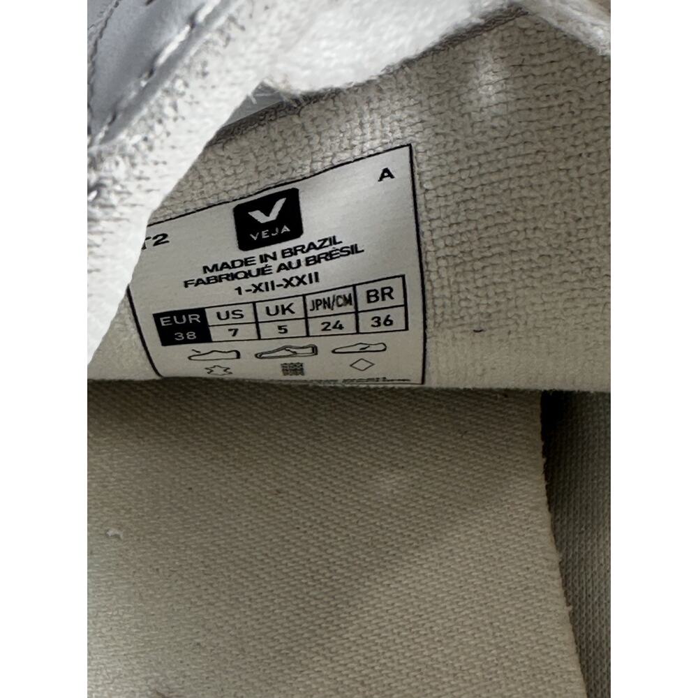 Veja Esplar Women’s Leather Sneakers Size 7 EU 38 White Suede Logo Clean Casual - Picture 8 of 9